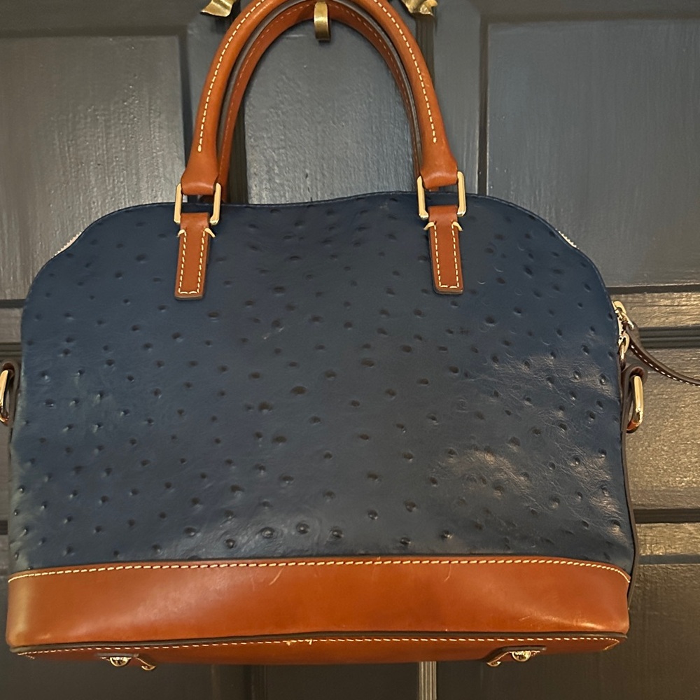 Dooney & Bourke Blue and Brown Satchel - Picture 4 of 6